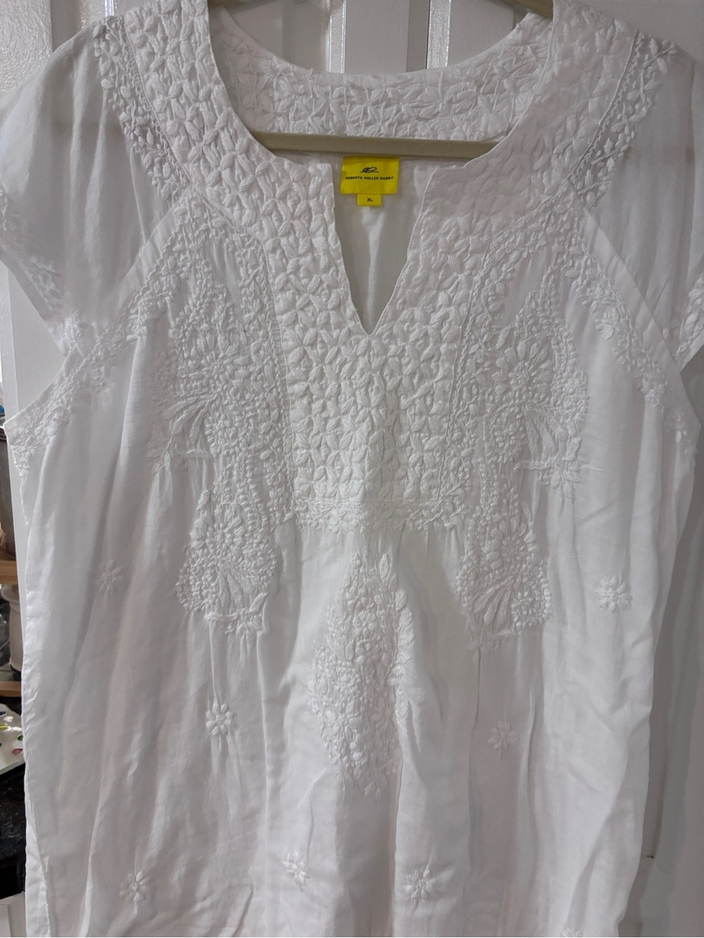 Roberta Roller Rabbit White Embroidered Cotton Midi Dress - Picture 3 of 5
